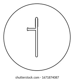Baton icon in circle round outline black color vector illustration flat style image