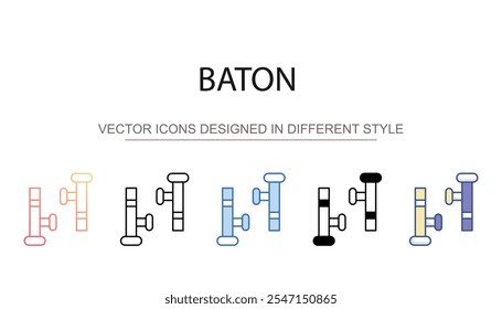 Diseño de icono de bastón con fondo blanco