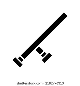 Baton icon, full black. Suitable for website, content design, poster, banner, or video editing needs