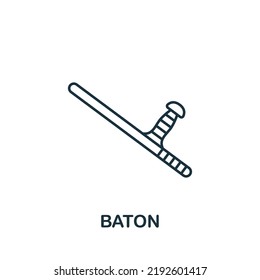 Baton Icon. Line Simple Line Protest Icon For Templates, Web Design And Infographics