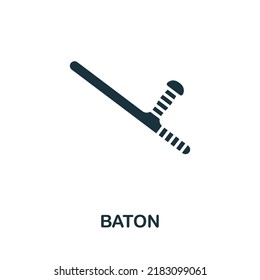 Baton Icon. Monochrome Simple Line Protest Icon For Templates, Web Design And Infographics