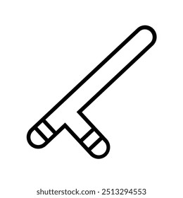 baton icon. Outline style design isolated on white background