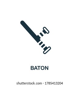 Baton Icon. Simple Element From Police Collection. Creative Baton Icon For Web Design, Templates, Infographics And More