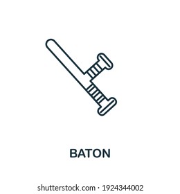 Baton Icon. Simple Element From Police Collection. Creative Baton Icon For Web Design, Templates, Infographics And More