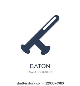 Baton icon. Trendy flat vector Baton icon on white background from law and justice collection, vector illustration can be use for web and mobile, eps10