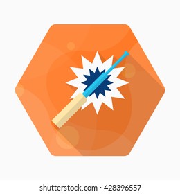 Baton icon, Vector flat long shadow design. EPS10