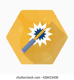 Baton icon, Vector flat long shadow design. EPS10