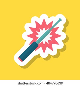 Baton icon, Vector flat long shadow design. EPS10