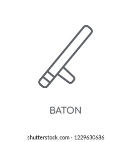 Baton linear icon. Modern outline Baton logo concept on white background from law and justice collection. Suitable for use on web apps, mobile apps and print media.