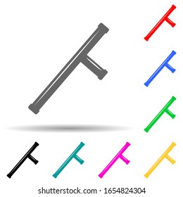 baton multi color style icon. Simple glyph, flat vector of police icons for ui and ux, website or mobile application