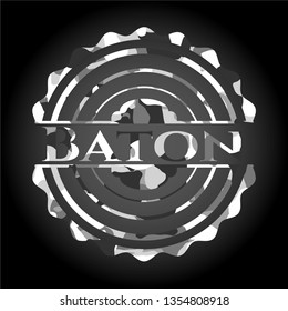 Baton on grey camo pattern