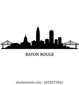 Baton Rouge City Minimalist Skyline.