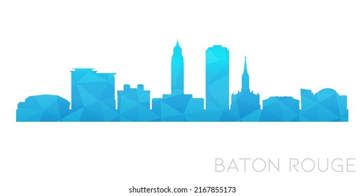 Baton Rouge, LA, USA Low Poly Skyline Clip Art City Design. Geometric Polygon Graphic Horizon Icon. Vector Illustration Symbol.