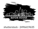 Baton Rouge Louisiana City Skyline Silhouette. Hand Drawn Sketch. Business Travel and Tourism Concept with Modern Architecture. Vector Illustration. Cityscape with Landmarks.