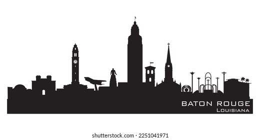 Baton Rouge Louisiana City Skyline Detaillierte Vektorsilhouette