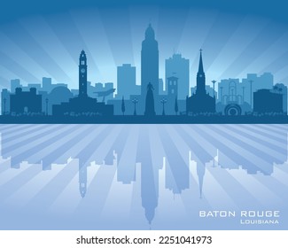 Baton Rouge Louisiana City Skyline Vektorgrafik