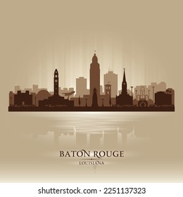 Baton Rouge Louisiana City Skyline Vektorgrafik