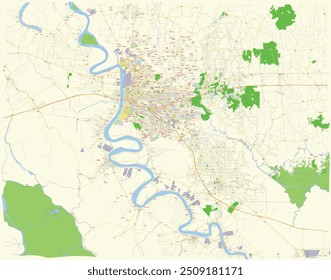 Baton Rouge Louisiana USA High Detailed Vector Map Street Map Road Map