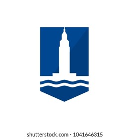 Baton Rouge and shield vector logo.