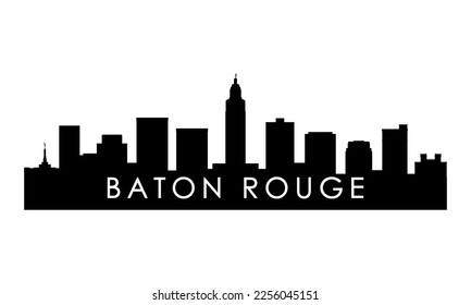 Baton Rouge Skyline Silhouette. Schwarzes Baton Rouge Stadtdesign einzeln auf weißem Hintergrund. 