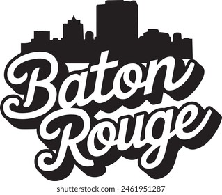 Baton Rouge Skyline Silhouette Vector