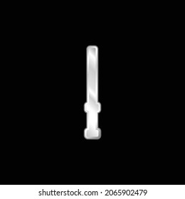 Baton silver plated metallic icon
