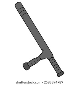 baton tonfa illustration hand drawn isolated vector