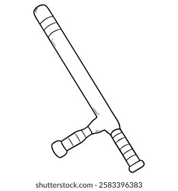 baton tonfa illustration hand drawn outline vector