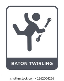 baton twirling icon vector on white background, baton twirling trendy filled icons from Sport collection, baton twirling simple element illustration