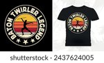 Baton Twirling Legend Funny Retro Vintage Baton Twirling T-shirt Design 