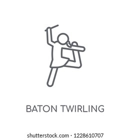 baton twirling linear icon. Modern outline baton twirling logo concept on white background from Sport collection. Suitable for use on web apps, mobile apps and print media.