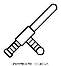Baton Vector Outline Icon Isolated On White Background
