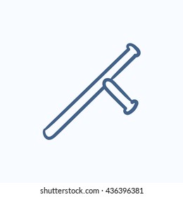 Icono de esbozo de vector de batería aislado en el fondo. Icono de Batón dibujado a mano. Icono de boceto de batería para infografía, sitio web o aplicación.