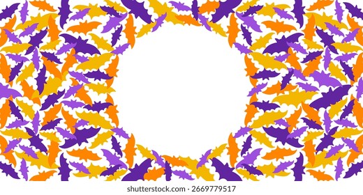 Bats background isolated on white background. Traditional Halloween design element. Vector illustration.