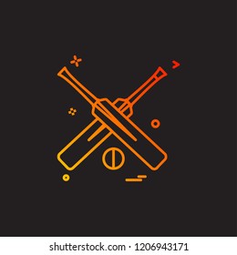 bats ball cricket icon vector design