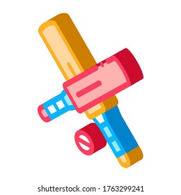 Bats with Ball Icon Vector. Isometric Bats with Ball sign. color isolated symbol illustration