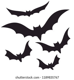 Bats Collection Isolated On White Stock Vector (Royalty Free ...