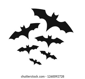 Bats colony on white background.Halloween vector