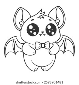 Bats feel happy wearing bow ties, for coloring