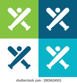 Bats Flat four color minimal icon set
