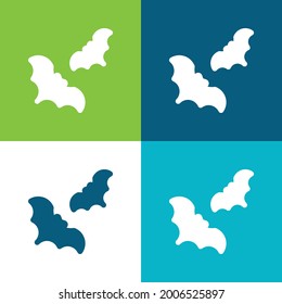 Bats Flat four color minimal icon set