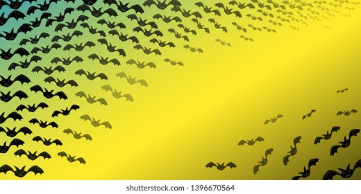 Bats. Flock of bats. Drawn bats. Background for postcards. Banner for Halloween. Creative background. Cartoon picture. Vector graphics