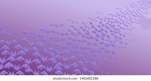 Bats. Flock of bats. Drawn bats. Background for postcards. Banner for Halloween. Creative background. Cartoon picture. Vector graphics