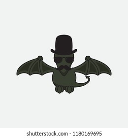 
bats fly wearing glasses and hats