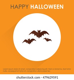 Bats Flying icon. halloween icon on Orange shadow background