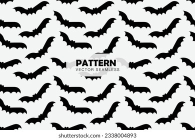 Bats flying silhouette vector seamless repeat pattern