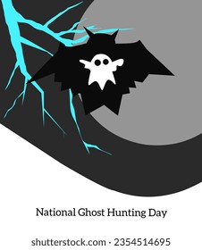 bats and ghosts on a dark background to celebrate National Ghost Hunting Day on September 24