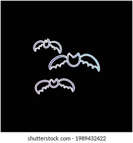 Bats Group Outline blue gradient vector icon