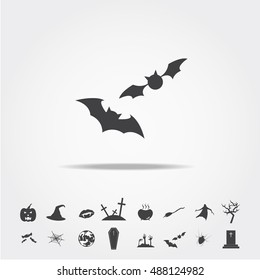 bats halloween icon set