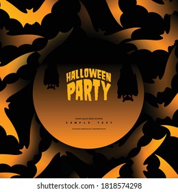 Bats for Halloween Modern Background. Minimalist Creative Design Concept.